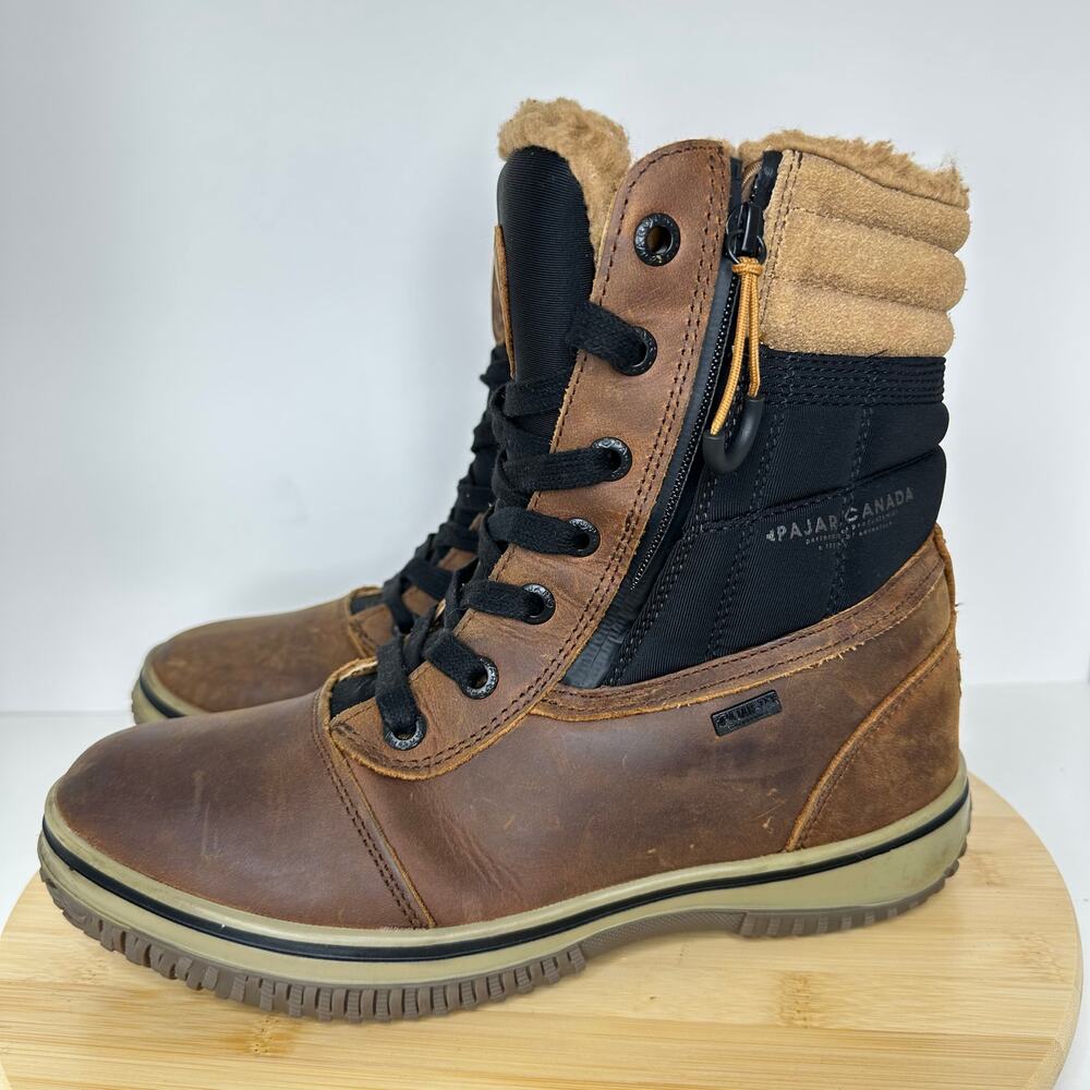 Pajar Trooper 2.0 Boot Brown Black Leather Waterproof Winter Boots Mens Sz 8 NEW - Picture 3 of 7